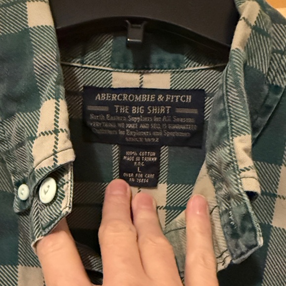 Abercrombie & Fitch The Big Shirt Vintage 90s Plaid - Picture 2 of 3